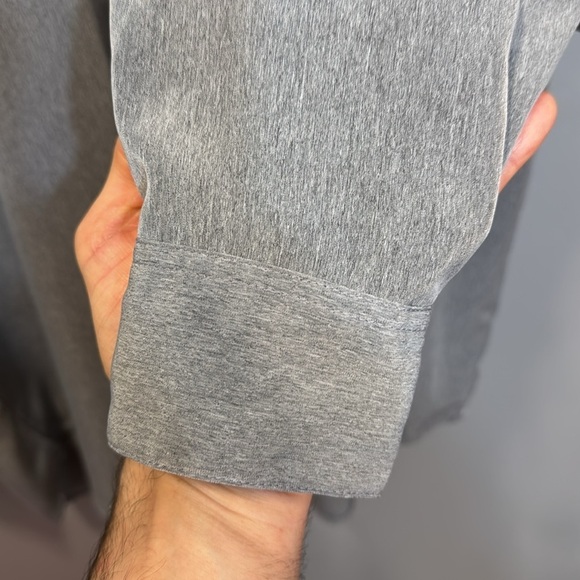 ELLIOTT Men’s Gray Button-Up Long Sleeve Collar Shirt Med 15-15.5 100% Polyester - Picture 14 of 16